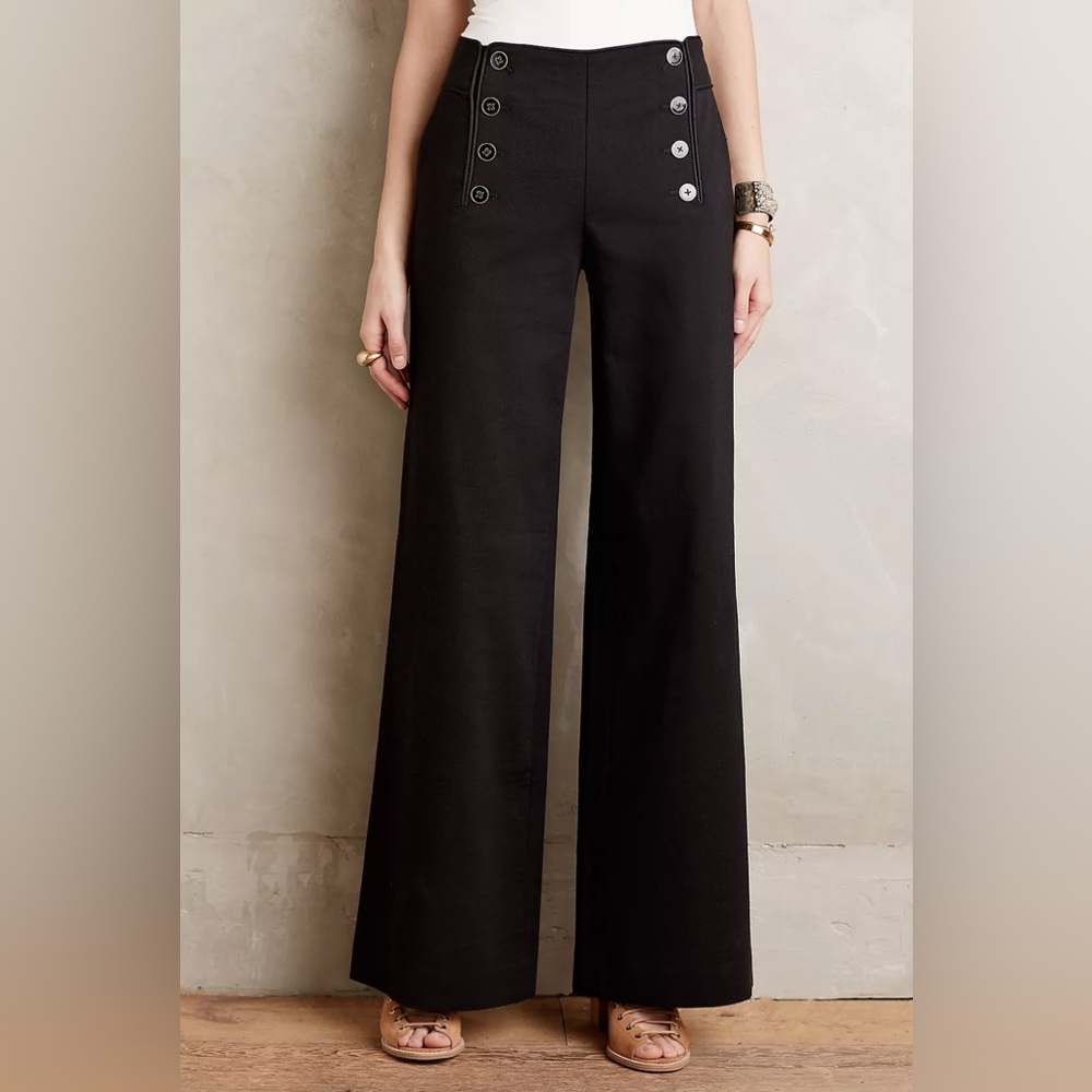 Anthropologie Wide Leg Pants in Black 00P